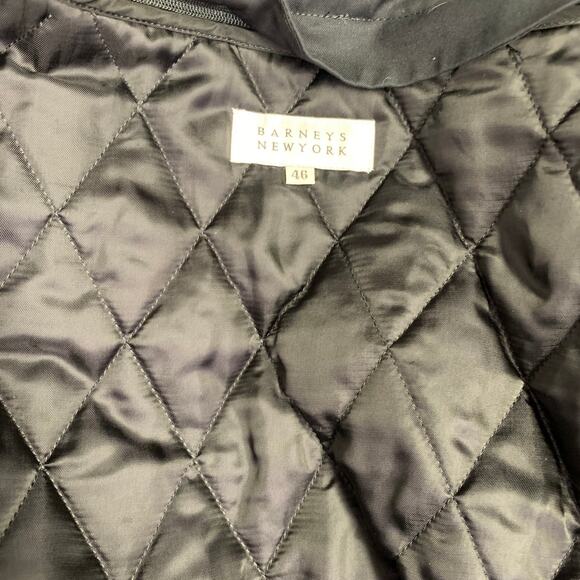 BARNEYS NEW YORK Size 46 Black Cotton Hidden Buttons Trench Coat - Picture 10 of 10